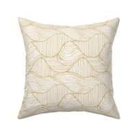 Dunes - Geometric Waves Stripes White Golden Yellow