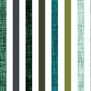 1/2" rotated linen stripes // olive, summit, green olive, 165-8, blue pine, teal no. 2, 174-15