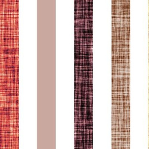 1" rotated linen stripes // spice no. 2, coral gold, dusty rose, medallion, laurel, sunset, 26-13