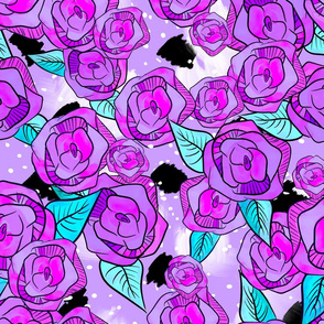 Wild Roses on Lavender