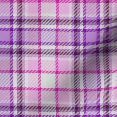 Violet Purple and Pink White Center Plaid