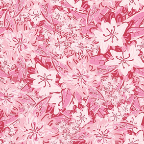 pink floral garden by rysunki_malunki
