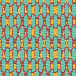 colorful geometric in turquoise and yellow by rysunki_malunki