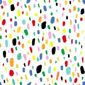 Rainbow Blotty Dotty Confetti Spots in White