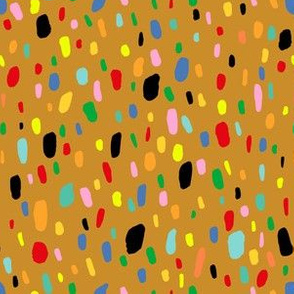 Rainbow Blotty Dotty Confetti Spots in Chai