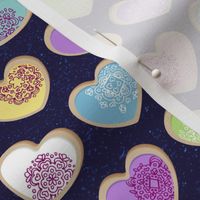 Sugar Cookie Hearts on Blue (small scale)