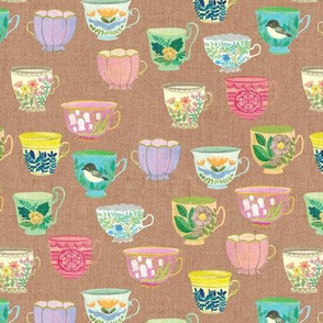 Vintage Tea Cups {Linen} small