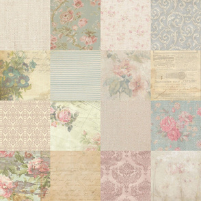 Shabby Floral Patchwork Quilt 6 inch squares