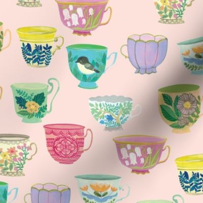 Vintage Tea Cups {Petal} medium