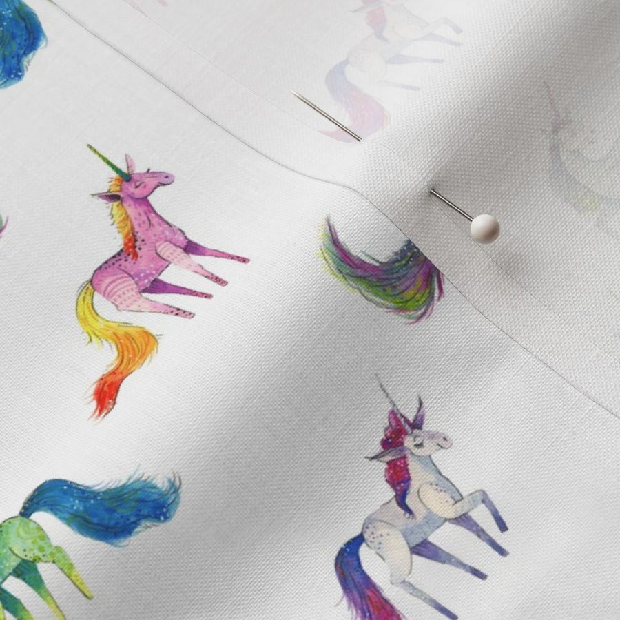 Unicorn Magic - Teeny Tiny Scattered Unicorns on White