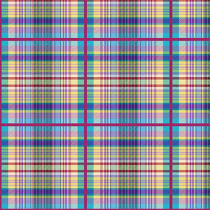 Dana's Tartan - turquoise, violet, berry, lemon