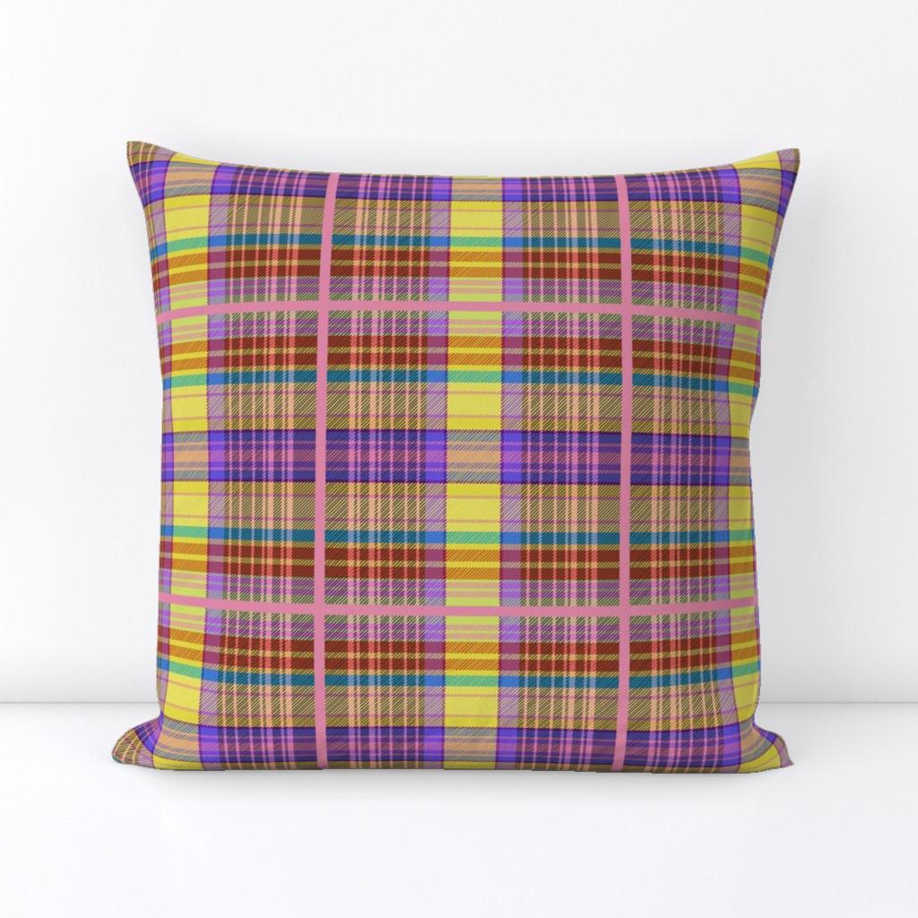 Berman's Tartan - royal purple, pink, lemon