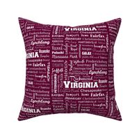 Virginia cities, maroon and white