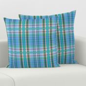 Natalie's Tartan - sea blue, turquoise, sky, mauve