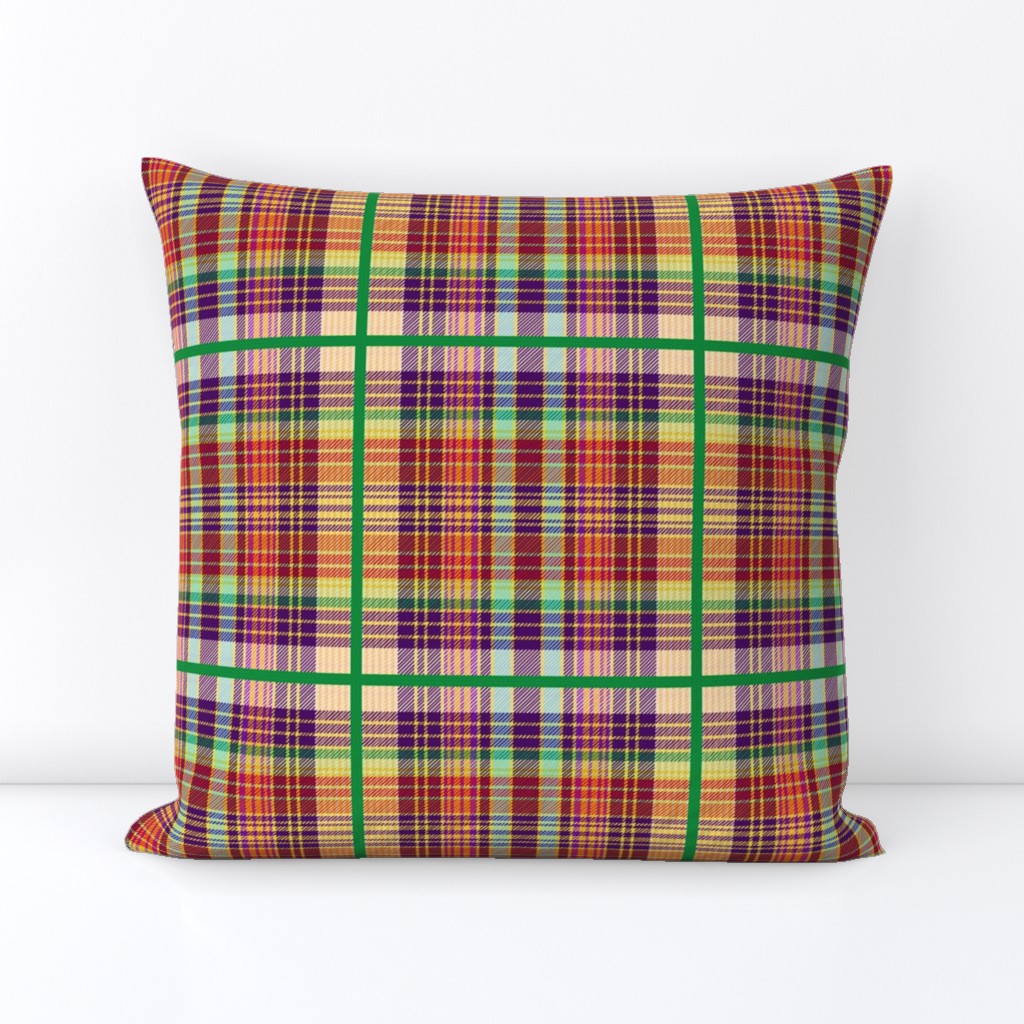 Don's Tartan - red, lemon, plum, green