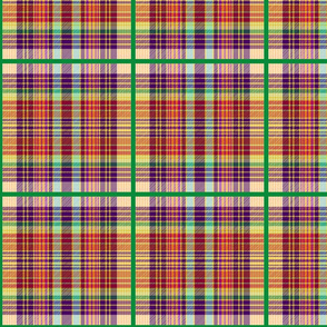 Don's Tartan - red, lemon, plum, green