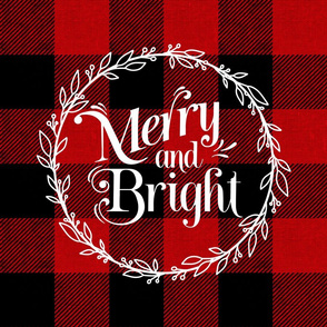 Merry and Bright Buffalo Plaid 18 inch square