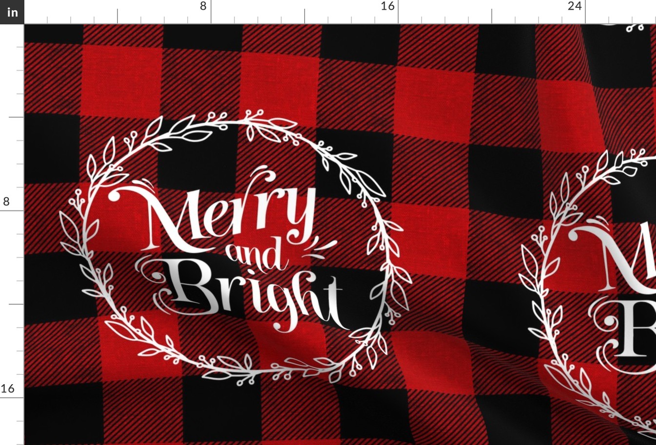 Merry and Bright Buffalo Plaid 18 inch square