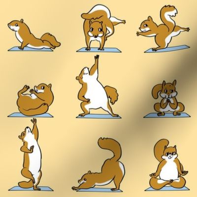 Squirrel Yoga_8x8