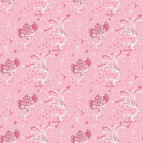 pink magical garden floral by rysunki_malunki