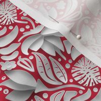 papercut floral red by rysunki_malunki