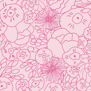flower outlines pink/large