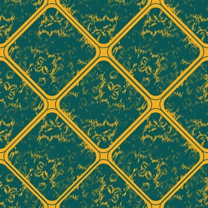 geometric tiles in green and yellow by rysunki_malunki