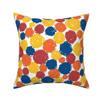 Painted Dots Blue Yellow Red Orange