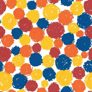 Painted Dots Blue Yellow Red Orange