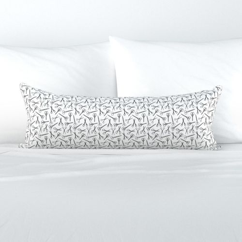 Scribble Lines Modern Abstract Stripe Striped Gray White Pillow Cover