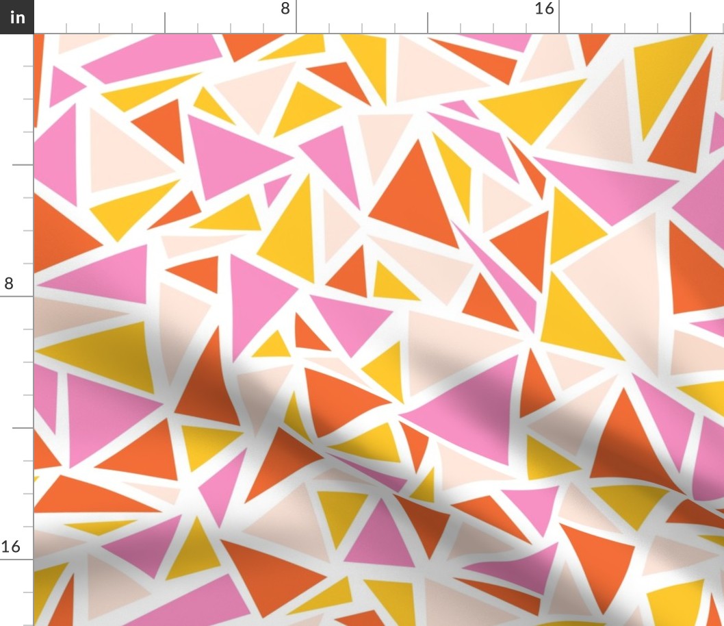 Triangle Collage Pink Red Yellow White