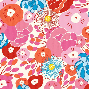 1970s floral bright/large