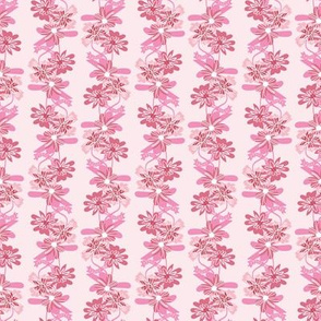 pink wildflowers stripes by rysunki_malunki
