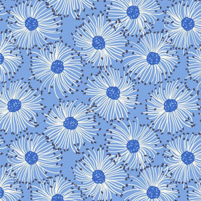 funky floral blue/large