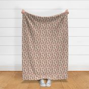 golden doodle floral fabric - tan - cream