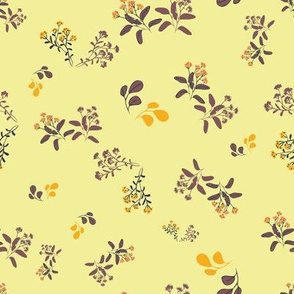 ditsy meadow flowers on yellow by rysunki_malunki