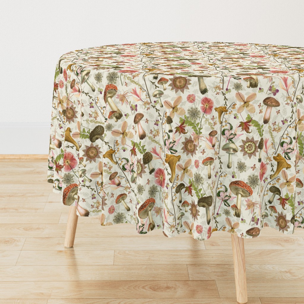 Mushroom Garden linen