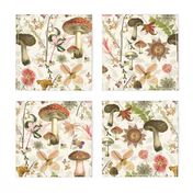 Mushroom Garden linen