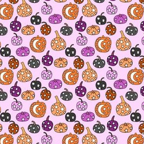 MINI - mystical pumpkin fabric, scary fabric, halloween fabric, fall fabric, stars, star fabric, pumpkins, magic pumpkins, magic - light purple
