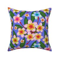 Frangipani Garden - blue mauve, large 