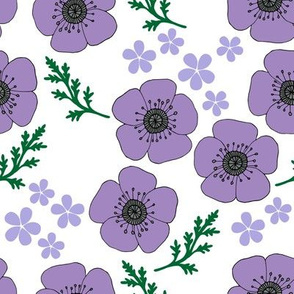 Lilac vintage style poppies (large)