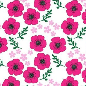 Pink vintage style poppies (small)