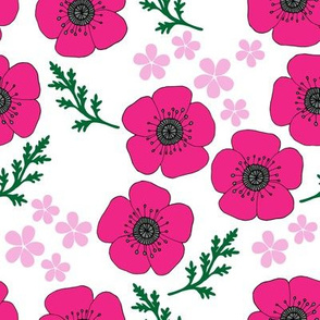 Pink vintage style poppies (large)