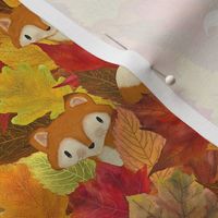 Foxes Hiding in the Fall Leaves Fox - Small Scale