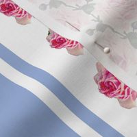 Climbing pink vintage roses blue stripe (large)