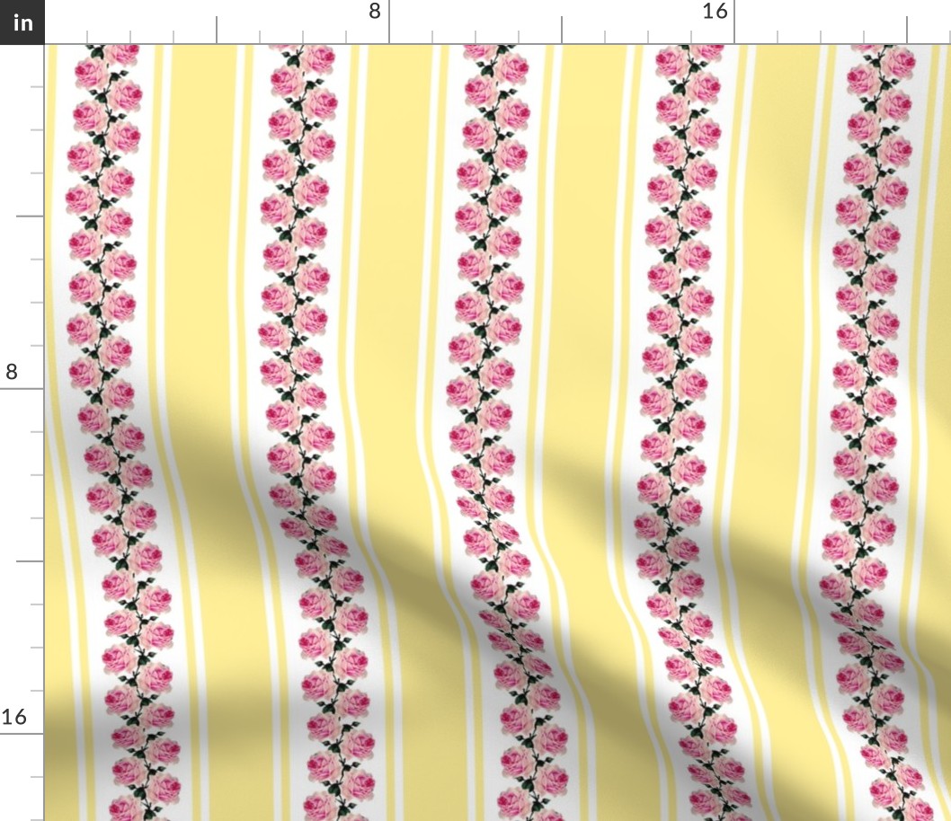 Climbing pink vintage roses yellow stripe (small)