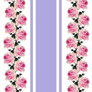 Climbing pink vintage roses lilac stripe (small)