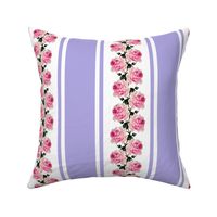 Climbing pink vintage roses lilac stripe (large)