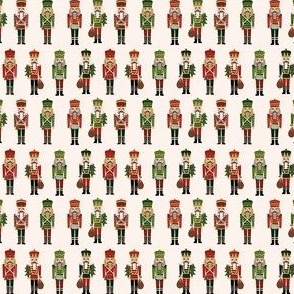 MINI - nutcracker christmas fabric - modern christmas fabric - cream