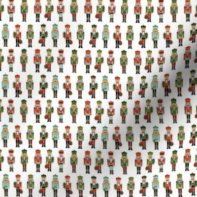 MINI nutcracker christmas fabric - modern christmas fabric - white